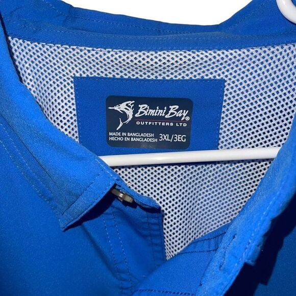 Bimini Bay Light Blue Long Sleeve Lightweight Fishing Shirt - Size 3XL - Picture 4 of 7